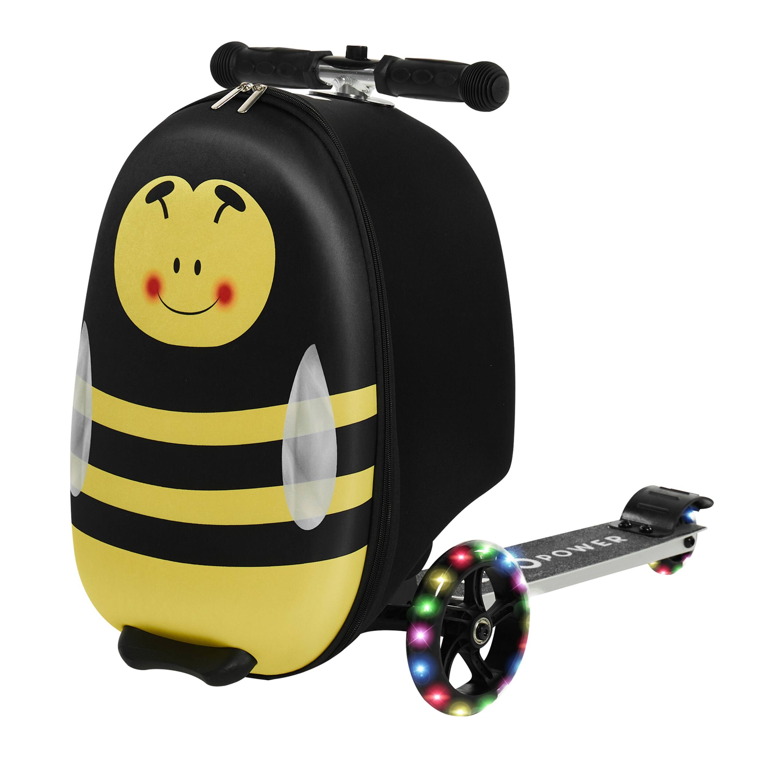 Alt View 2. GoPowerBike - GoPowerBike GoVoyage 3-Wheel Kids Luggage Scooter with Light-Up Wheels | Black - Black.