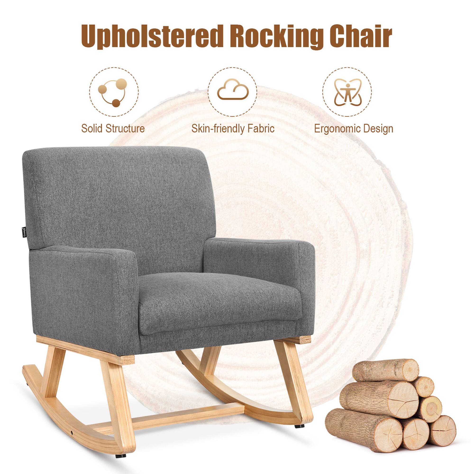 Upholstered Rocking Chair
- Solid Structure
- Skin-friendly Fabric
- Ergonomic Design