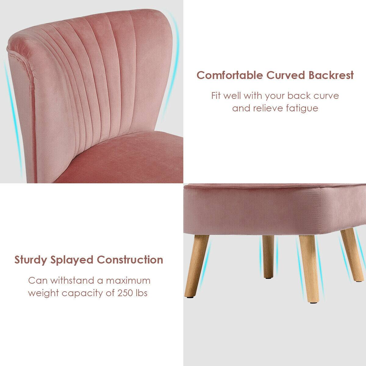 Comfortable Curved Backrest  
Fit well with your back curve and relieve fatigue  

Sturdy Splayed Construction  
Can withstand a maximum weight capacity of 250 lbs