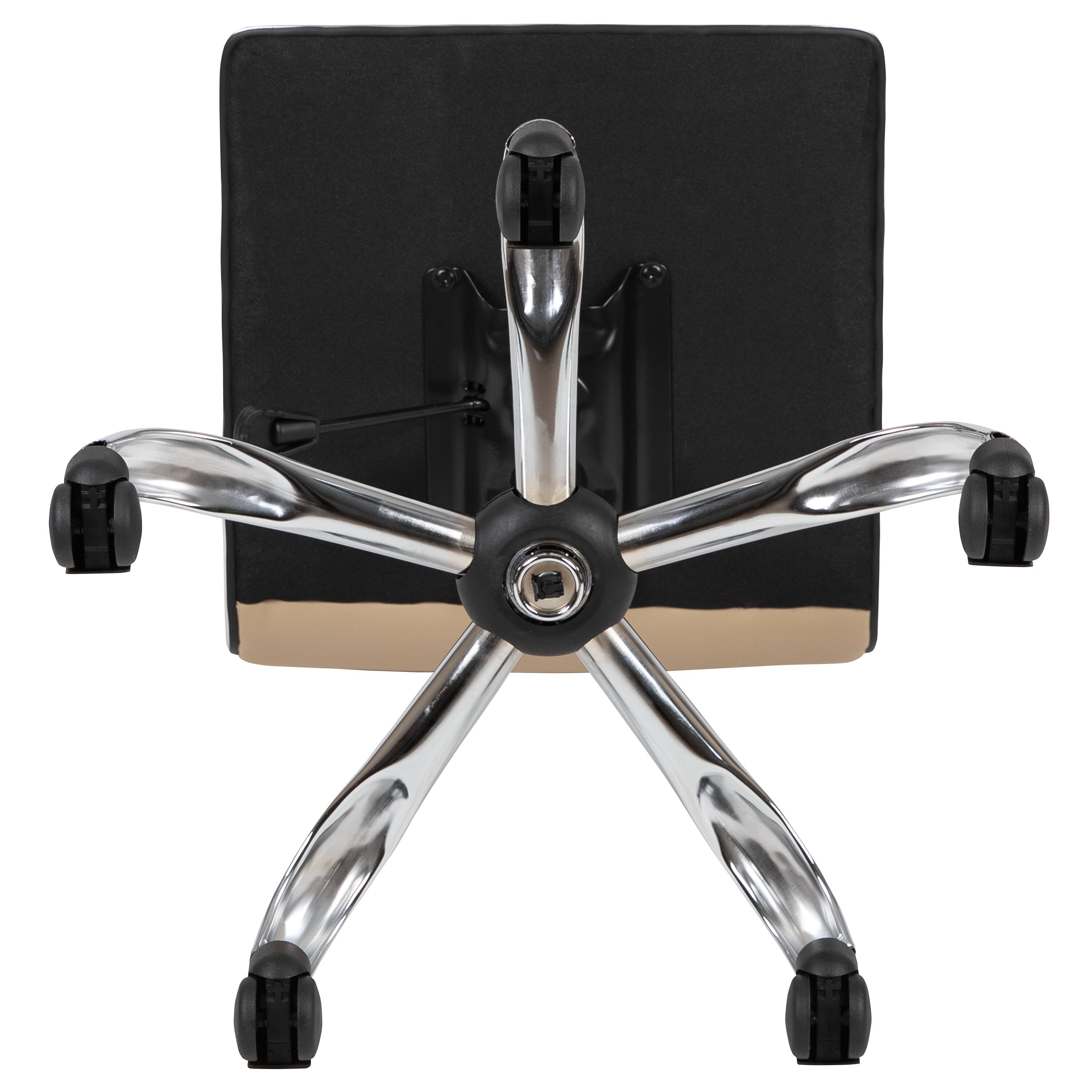 Alt View 9. Emma + Oliver - Low Back Designer Armless Ribbed Swivel Task Office Chair - Tan Vinyl/Chrome Frame.