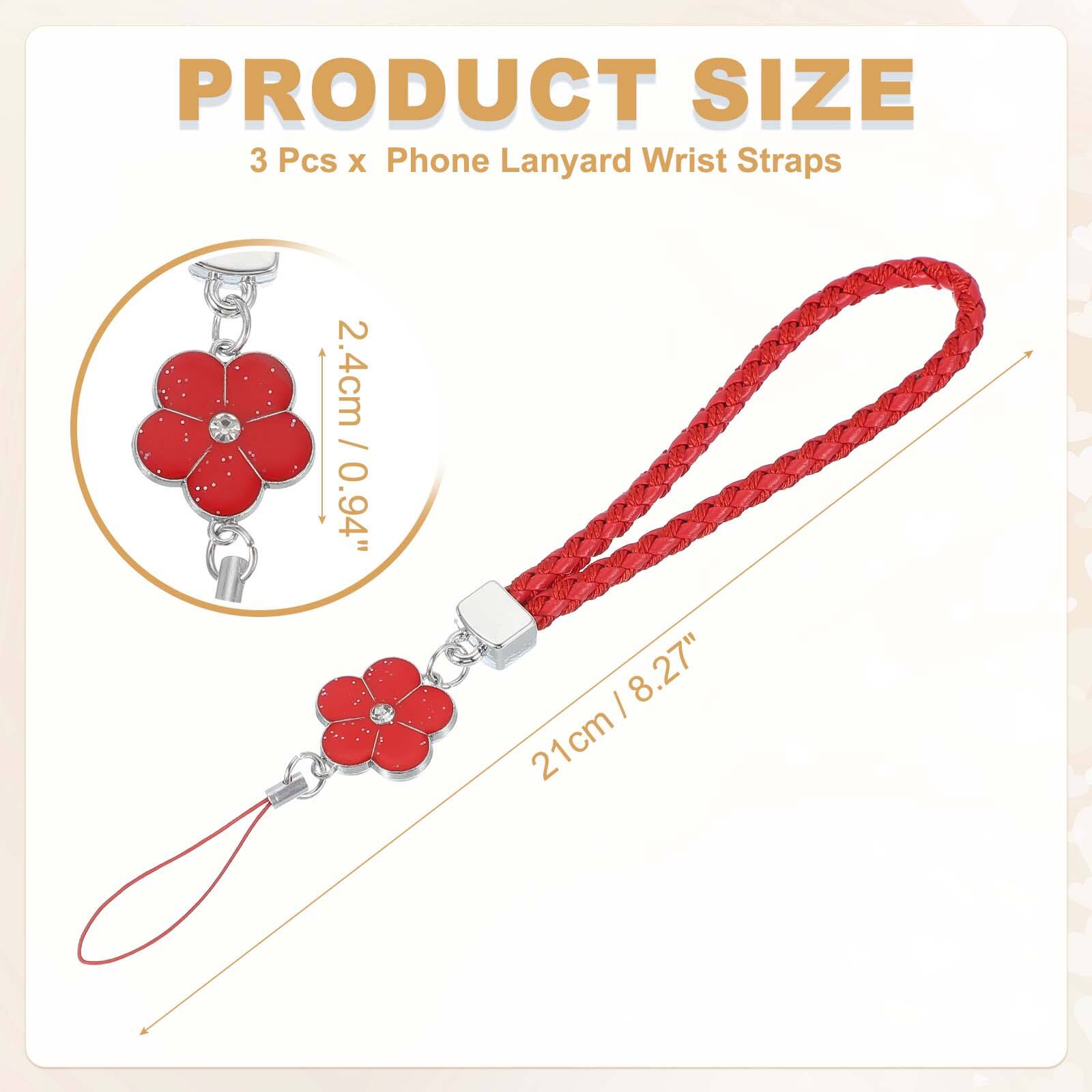 PRODUCT SIZE  
3 Pcs x Phone Lanyard Wrist Straps  
2.4cm / 0.94"  
21cm / 8.27"
