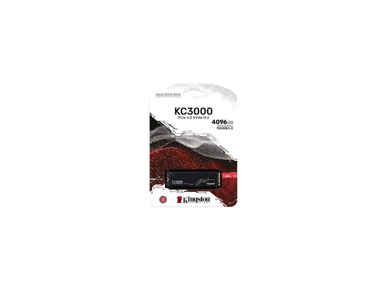 SOLID-STATE DRIVE  
KC3000  
PCIe 4.0 NVMe M.2  
4096 GB  
7000MB/s  
Kingston