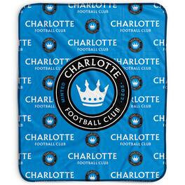 Pegasus - Charlotte FC 50" x 60" Repeat Wordmark Fleece Blanket - Multicolor