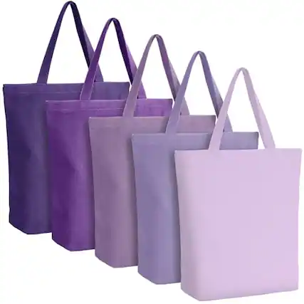 Front. ESBANY - Reusable Canvas Grocery Shopping Tote Bag Bulk with Zipper & Handle Nurse Staff Coworker Employee Appreciation - Gradient Purple.