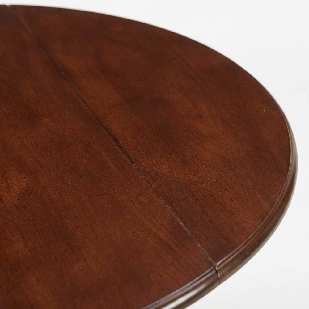 Back. FurniFact - Mahogany Drop Leaf Round Table - Mahogany & Black.