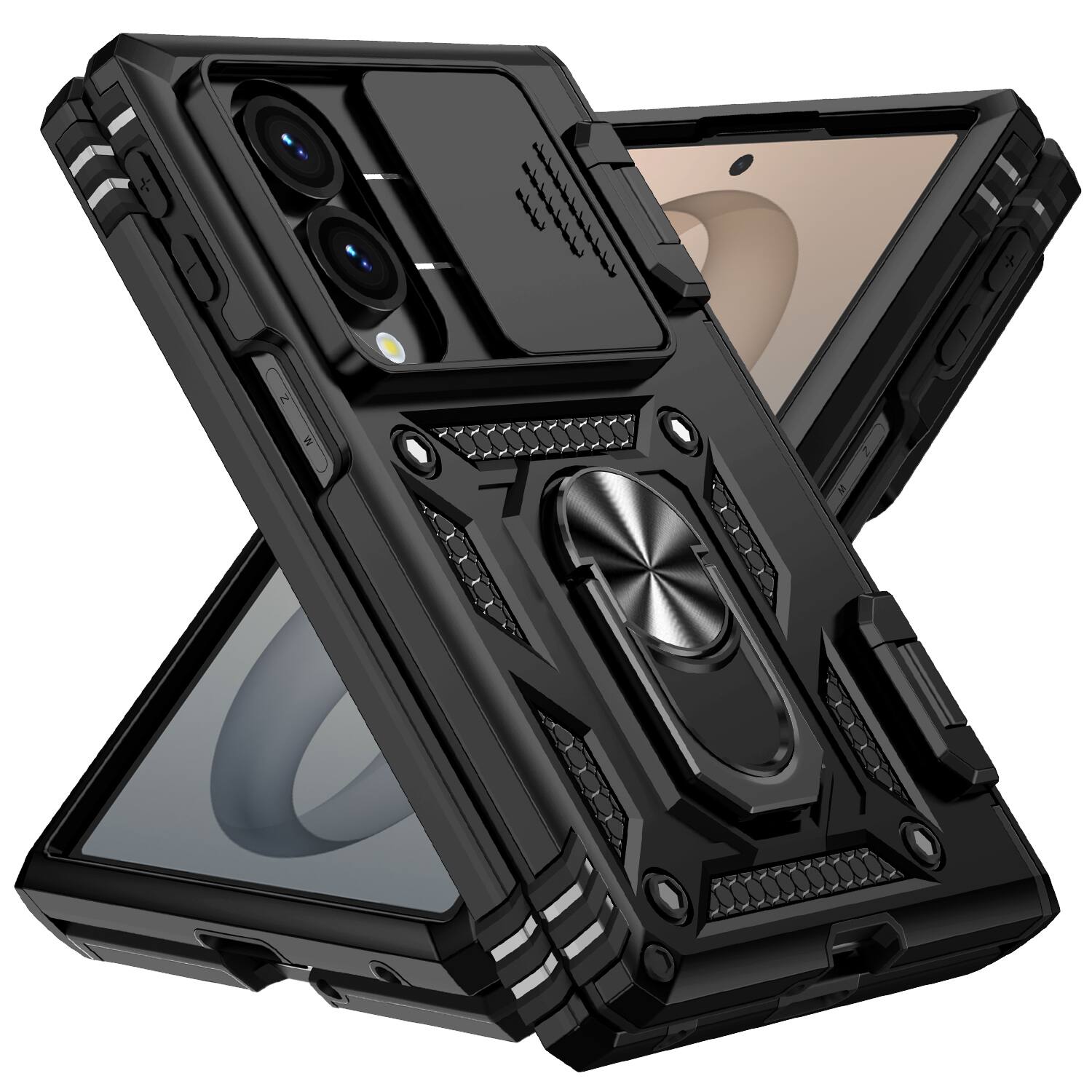 Dteck For Samsung Galaxy Z Fold8 Heavy Duty Rugged Case Sliding Lens ...