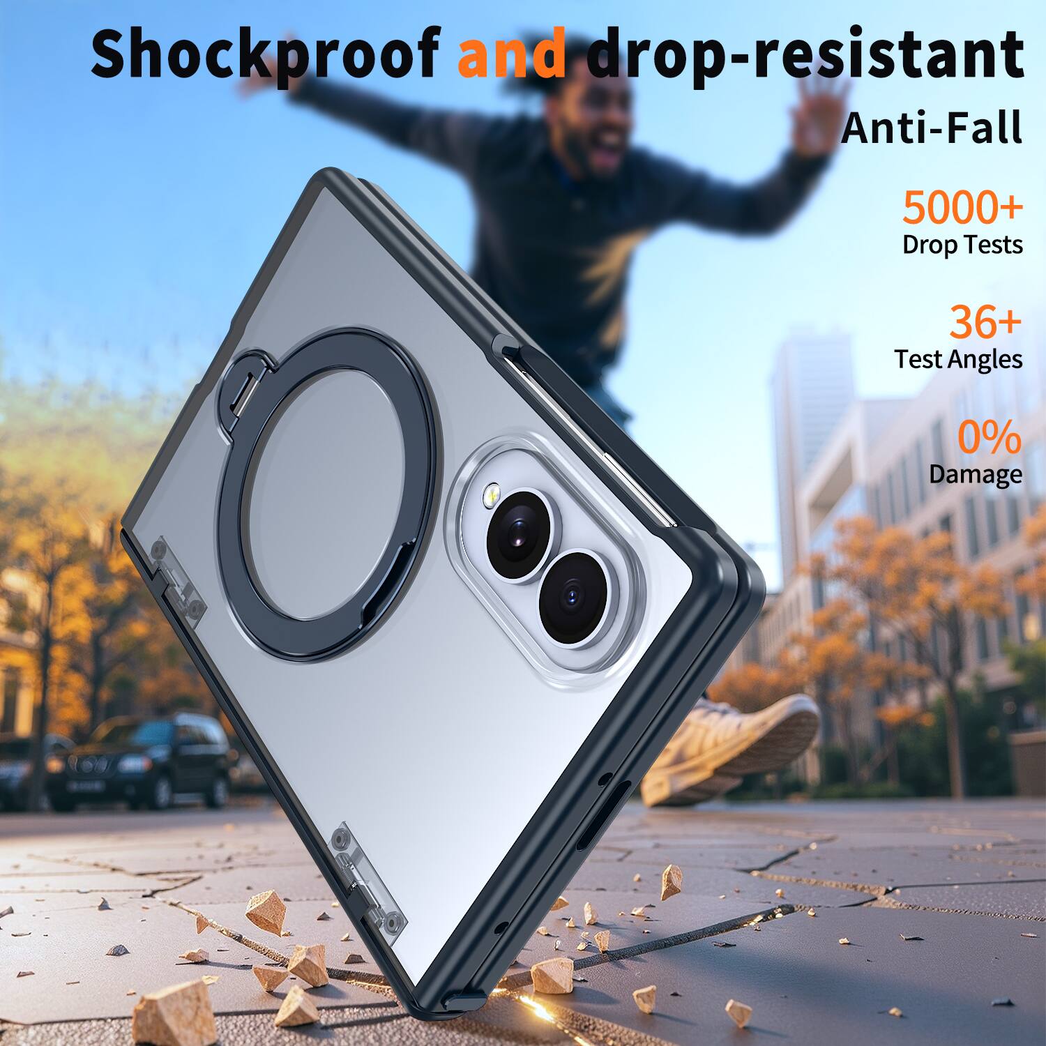 Shockproof and drop-resistant Anti-Fall

5000+ Drop Tests

36+ Test Angles

0% Damage