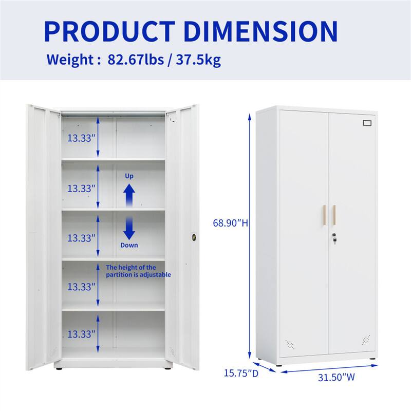 PRODUCT DIMENSION  
Weight: 82.67lbs / 37.5kg  
13.33" Up  
13.33" Down  
The height of the partition is adjustable  
13.33"  
13.33"  
15.75"D  
31.50"W  
68.90"H