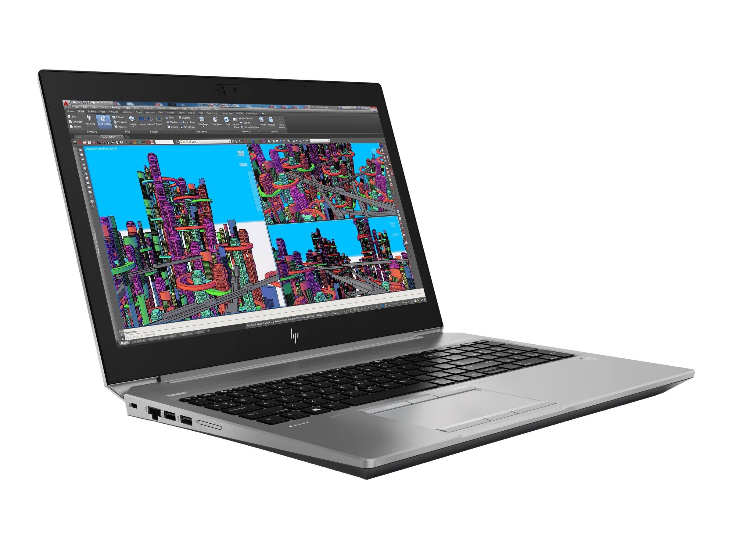 Alt View 2. HP - ZBook 15 G5 15.6" FHD Intel Core i7-8850H 2.6 GHz up to 4.3 GHz 32 GB 256GB SSD Quadro P2000 Windows 11 Pro Laptop - Gray.