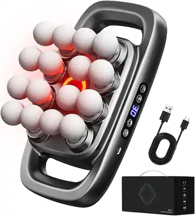 Front. NWNOWN - 16-Head Massage Gun Set with 3 Modes & 30 Intensities, Muscle Massage Gun for Deep Tissue, Back, Shoulders, Legs.