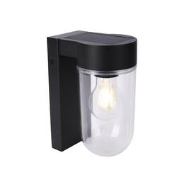 Techko - Outdoor Solar Aluminum Motion Sensor Wall Sconce with Edison Bulb & Carbon Trim