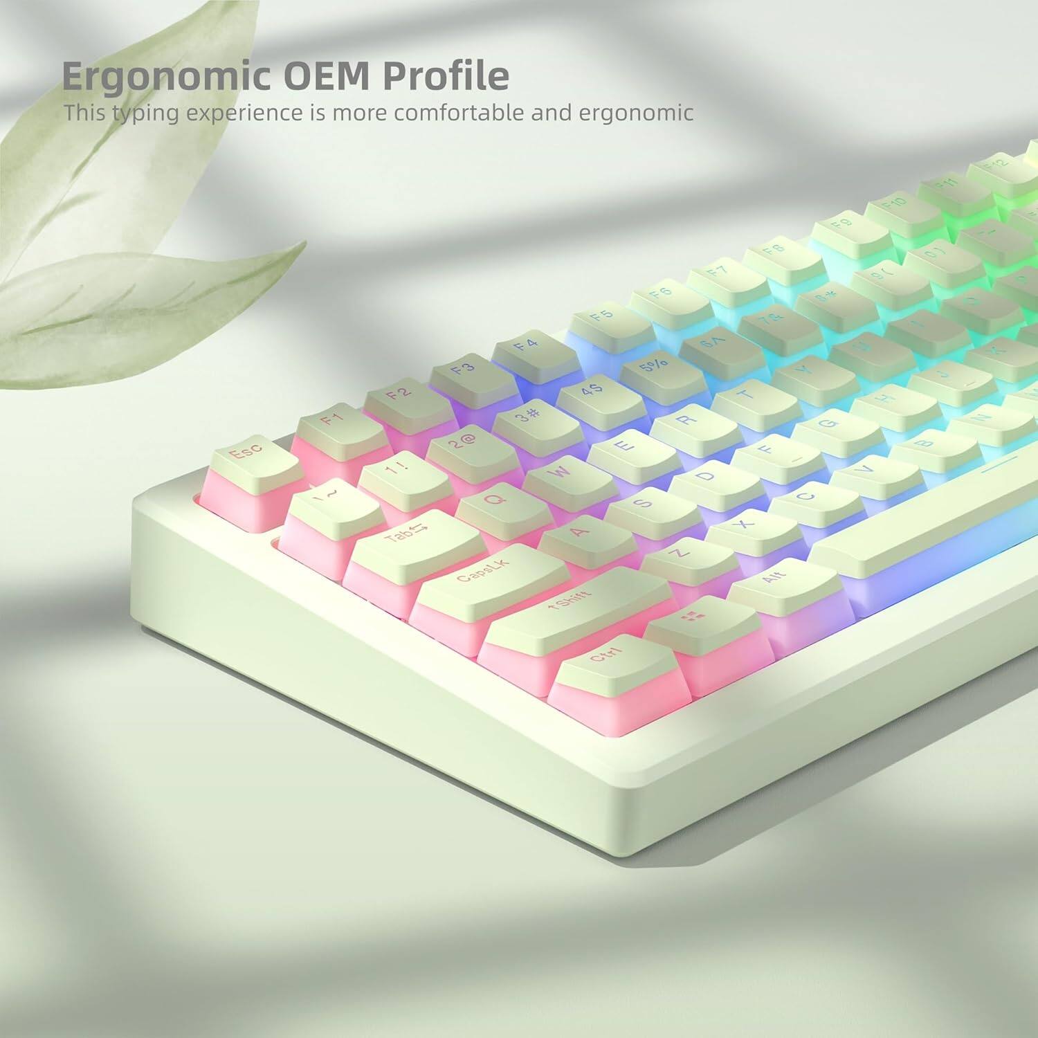 Ergonomic OEM Profile  
This typing experience is more comfortable and ergonomic