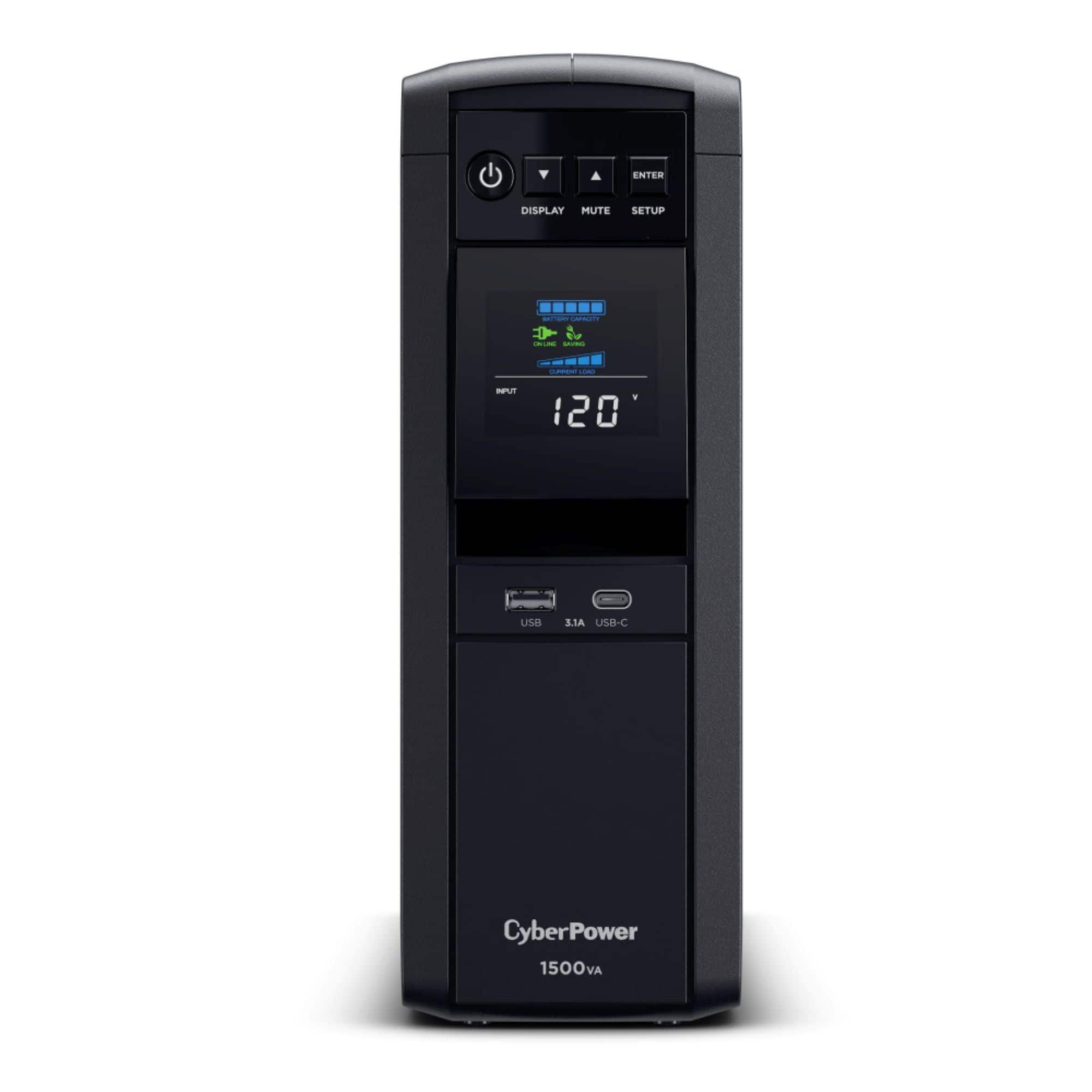 【米国120V仕様】CyberPower 1500VA/1000W 正弦波 CyberPower 1500VA Sine Wave Battery Back Up System Black GX1500U