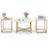 Front. Costway - 3 PCS Coffee Table Set Round Coffee Table and 2PCS Square End Tables Metal Frame White - White and Gold.
