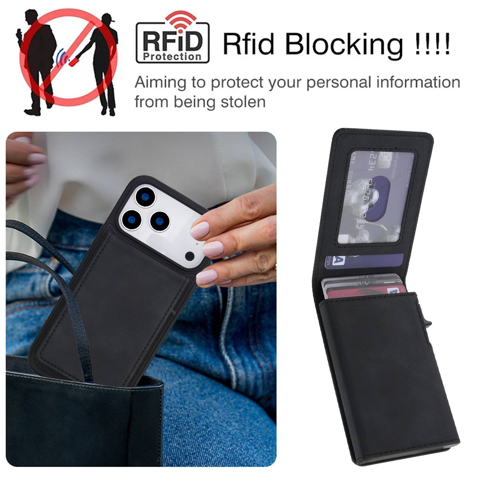 RFID Blocking !!!  
Aiming to protect your personal information from being stolen  
RFID Protection
