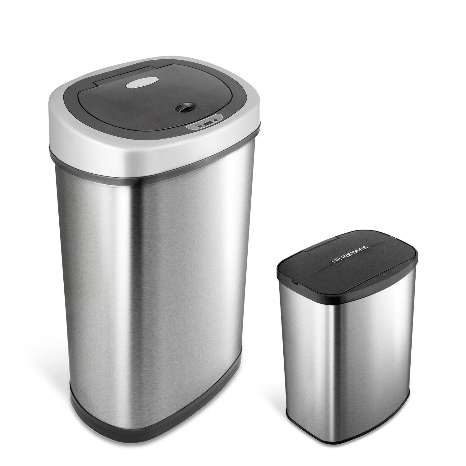 Angle. Nine Stars - Rectangular Motion Sensor Trash Can 13.2 Gallon & 2.1 Gallon.