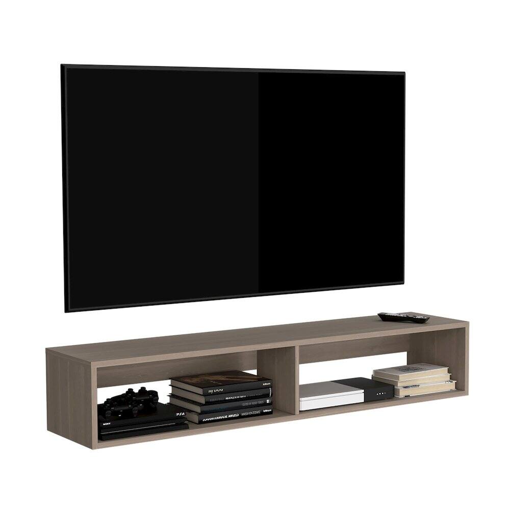 Alt View 4. TuHome - Warrior 59" Floating Tv Stand Light Gray MDF - Gray.