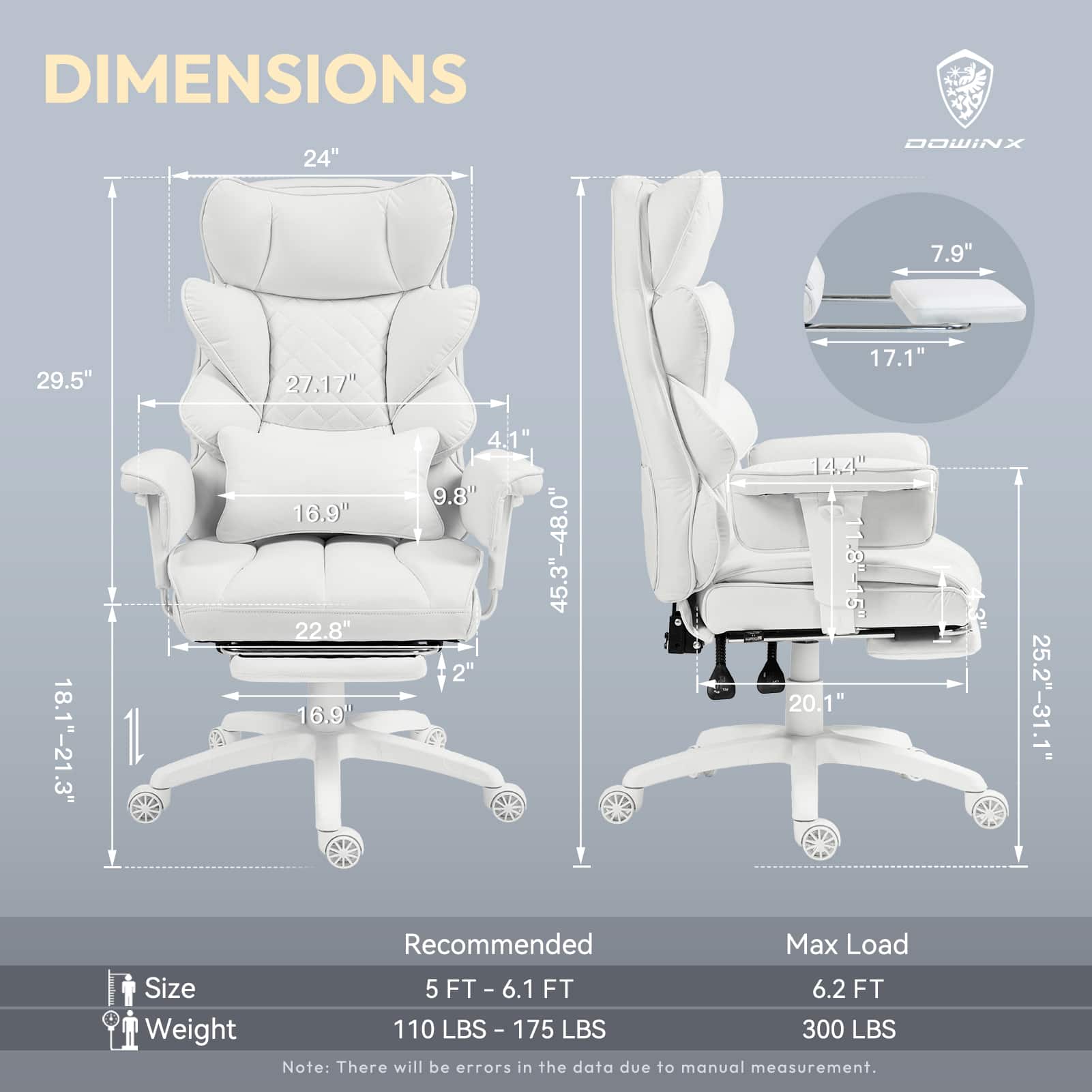 Dowinx Wide Back Executive Office Chair with Padded Pocket Spring