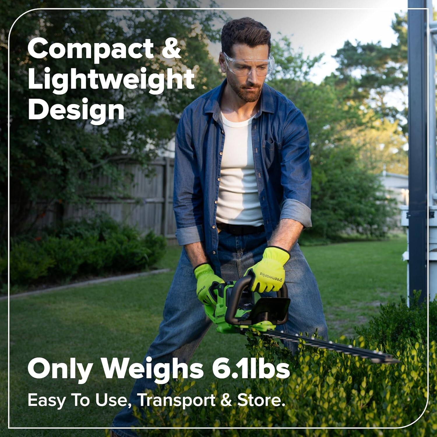 Compact & Lightweight Design  
Only Weighs 6.1lbs  
Easy To Use, Transport & Store.