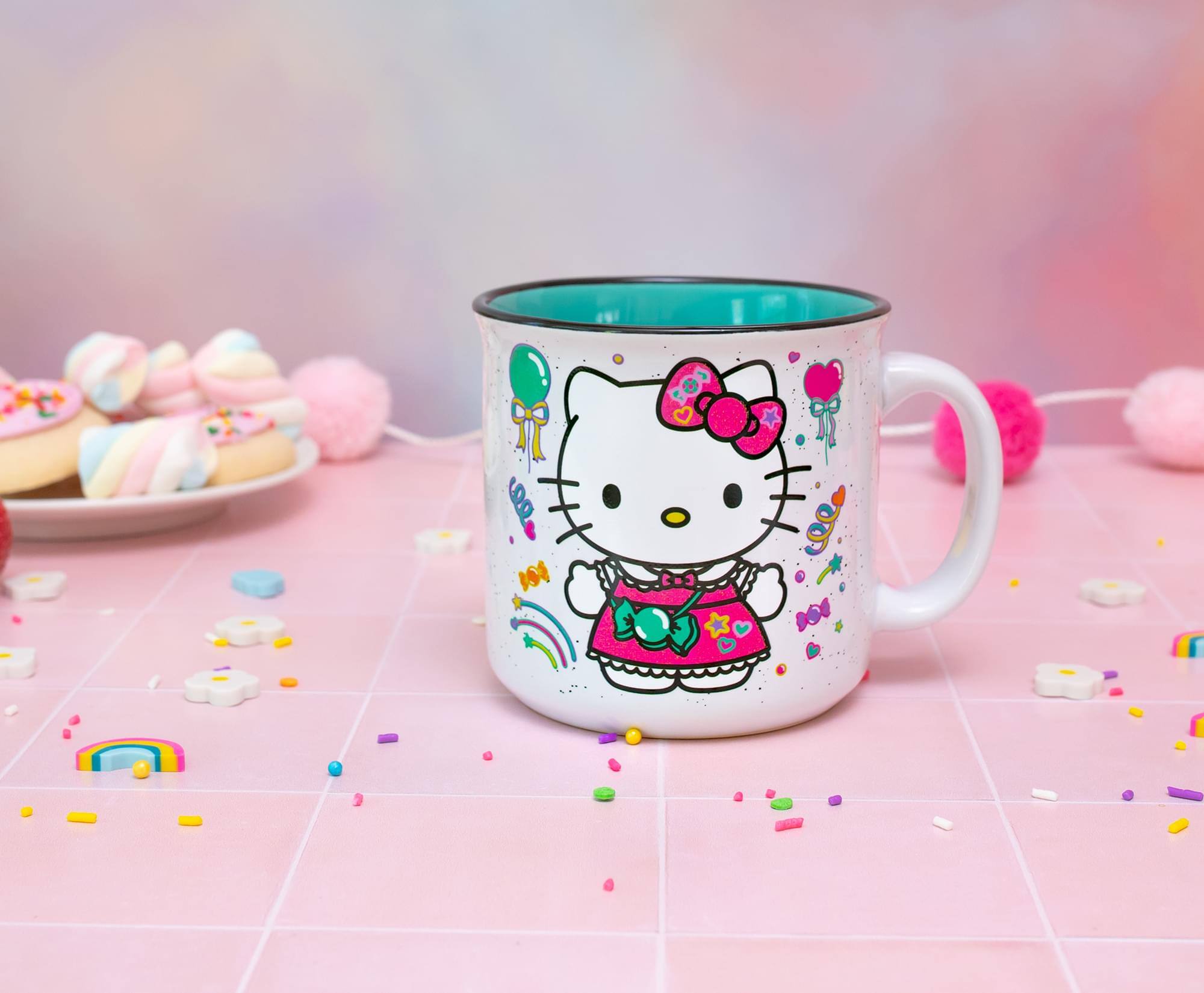 Alt View 2. Silver Buffalo - Sanrio Hello Kitty "Happy Birthday" Ceramic Camper Mug | Holds 20 Ounces - Pink.