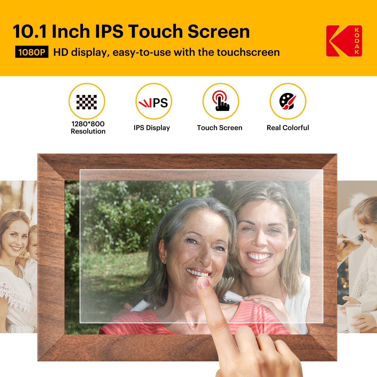 10.1 Inch IPS Touch Screen  
1080P HD display, easy-to-use with the touchscreen  
1280*800 Resolution  
IPS Display  
Touch Screen  
Real Colorful