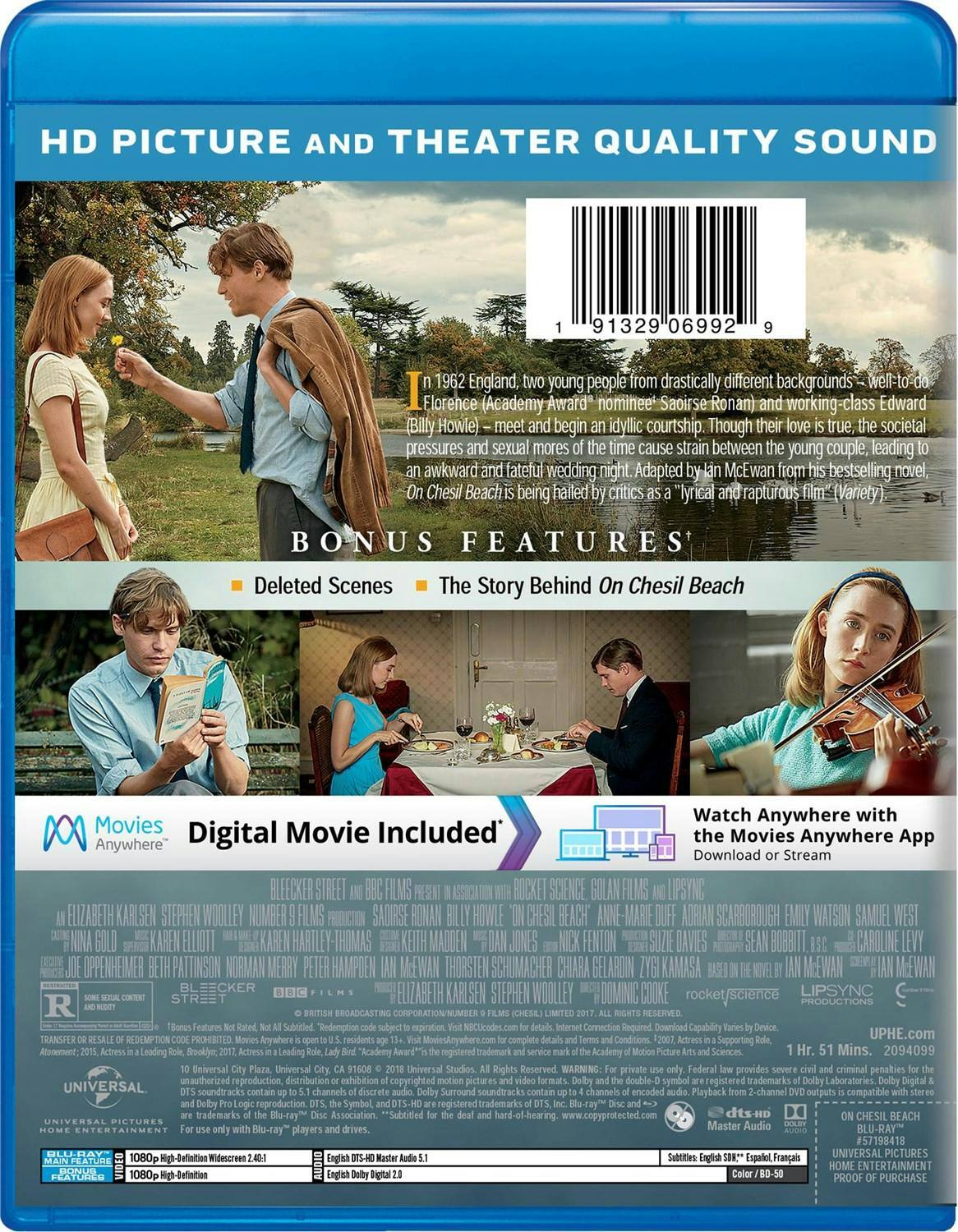 Back. On Chesil Beach (Blu-ray + Digital HD) [Blu-ray].