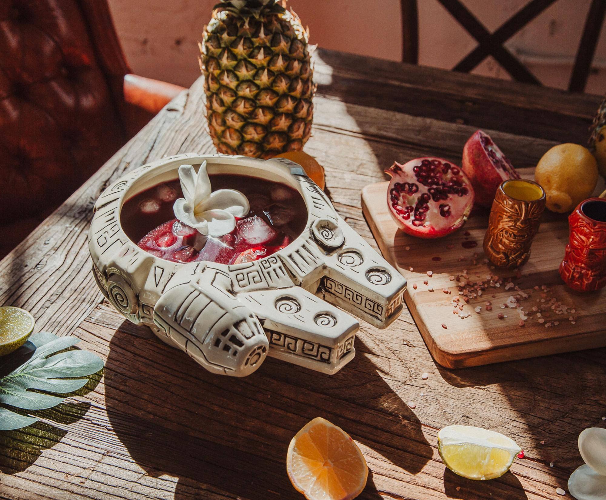 Alt View 3. Star Wars - Geeki Tikis Star Wars Millennium Falcon Punch Bowl Set With Mini Muglets - Brown.