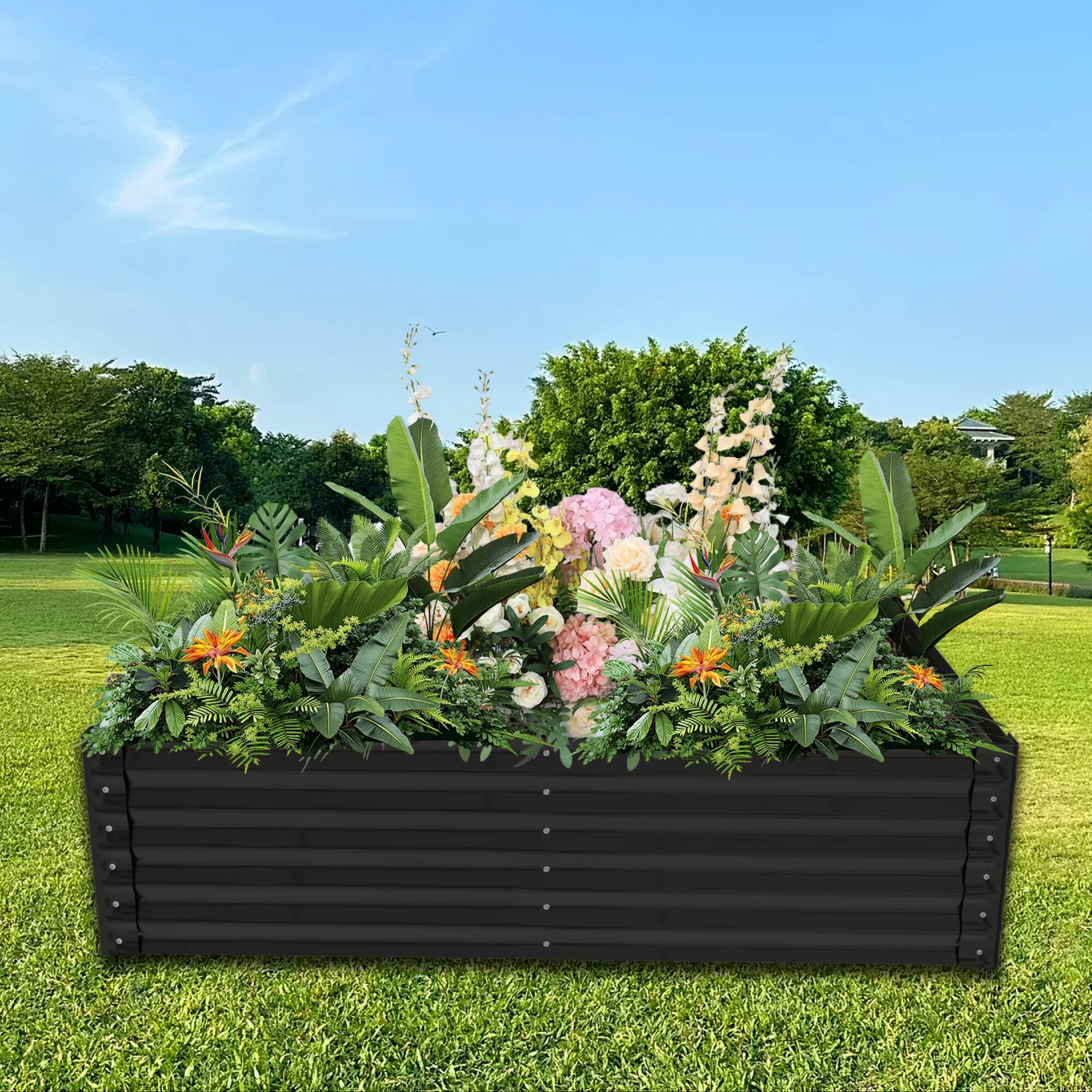 Alt View 1. Loheer - Loheer Large Greenhouse with Raised Garden Bed Heavy Duty Outdoor Vegetable Planter Box with Cover.