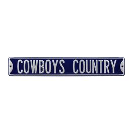 Authentic Street Signs - Dallas Cowboys Country 6" x 36" Steel Street Sign - Navy