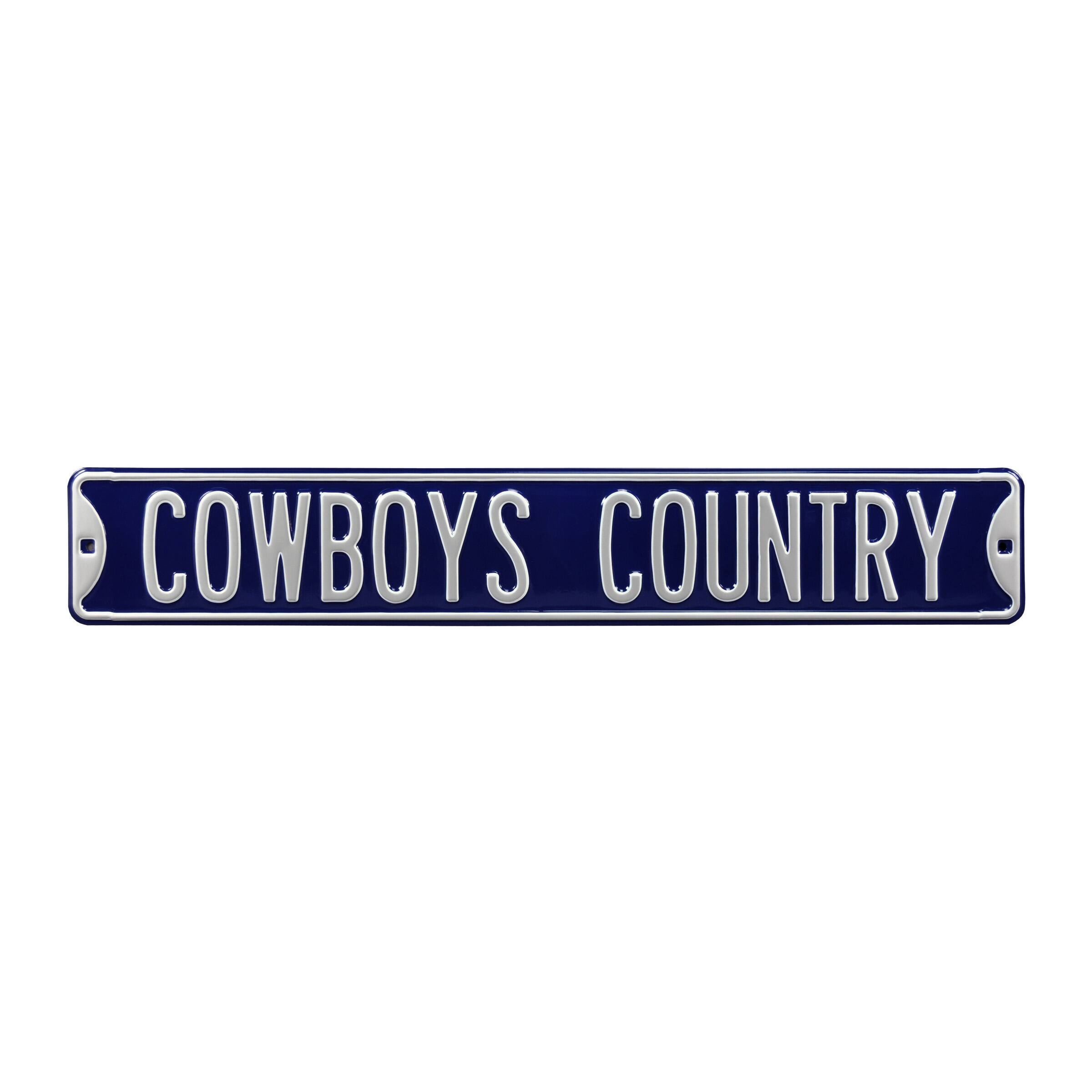 Navy Dallas Cowboys Country 6" x 36" Steel Street Sign