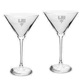 Jardine - LIU Sharks Two-Piece Traditional 10oz. Martini Glass Set - Multicolor