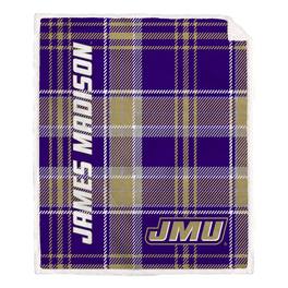 Pegasus - James Madison Dukes 50" x 60" Playmaker Plaid Ultra Cozy Sherpa Throw - Multicolor