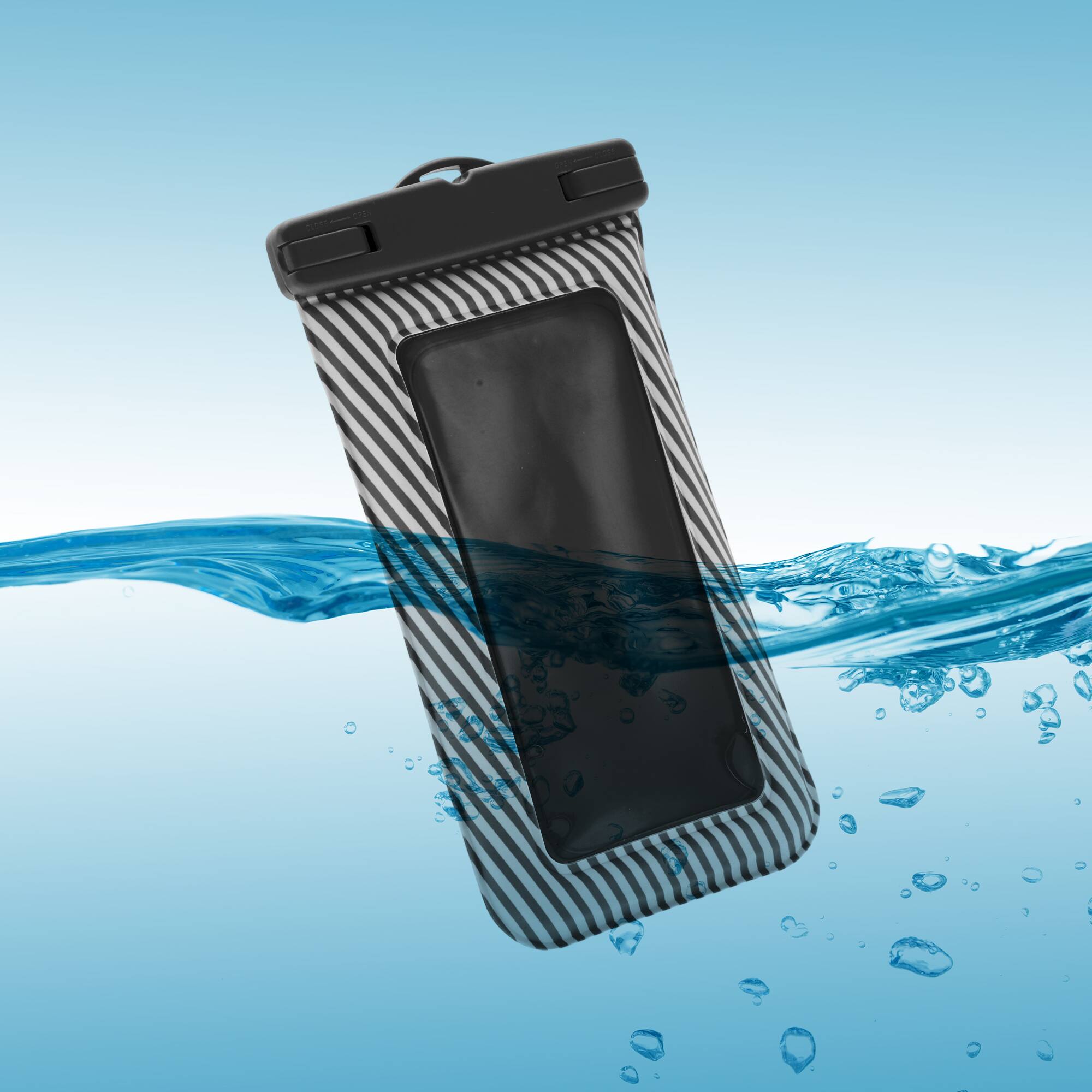 Alt View 3. Unique Bargains - 2pcs Full Stripe Mobile Waterproof Bag Universal Waterproof Case Compatible for Phone 4.53"x8.27" - Black.