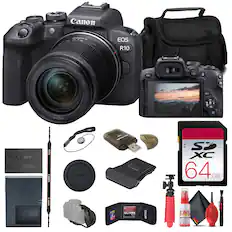 Canon EOS R10 RF-S 18-150mm Lens F3.5-6.3 IS STM
Canon 64GB SDXC Card
Canon Battery Grip BG-E27
Canon Lens Hood
Canon Lens Cap
Canon Camera Bag
Canon USB Cable
Canon Cleaning Kit
Canon Camera Strap