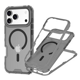 Dteck - For Apple iPhone 17 Pro Shockproof Ergonomic Rugged Triple-Layer Magnetic Mag Safe Case Front Frame Cover - Black