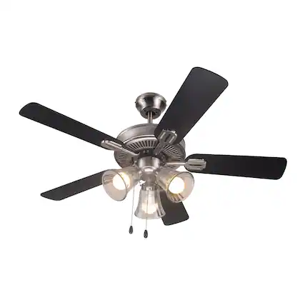 Front. Commercial Cool - COMMERCIAL COOL 42 inch Ceiling Fan 5-Blade,Dark Walnut & Black - Dark Walnut/Grey.