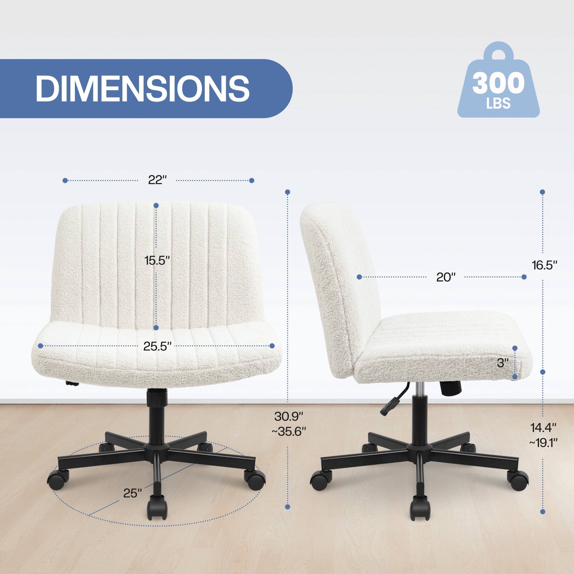DIMENSIONS  
300 LBS  
22"  
15.5"  
20"  
16.5"  
25.5"  
3"  
30.9"  
~35.6"  
14.4"  
~19.1"  
25"