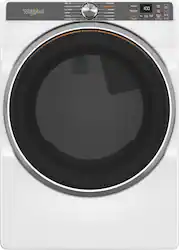 Whirlpool - 7.4 Cu. Ft. Stackable Smart Electric Dryer with Steam and Wrinkle Shield Option - White - Front_Zoom