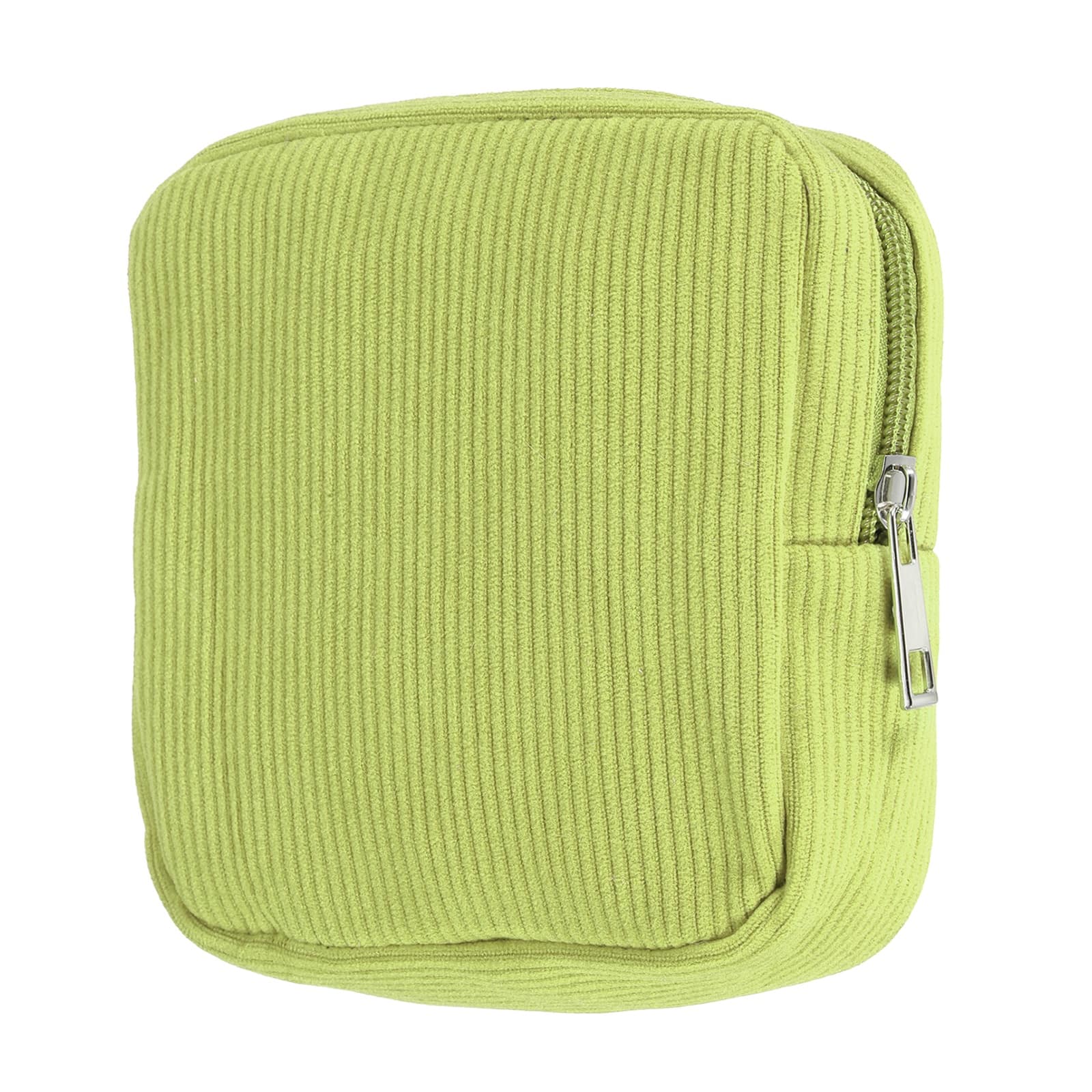 Unique Bargains - Portable Corduroy Period Bag for Women, Cute Zippered Pouch for Sanitary Towel Storage Travel - Cyan