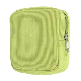 Unique Bargains - Portable Corduroy Period Bag for Women, Cute Zippered Pouch for Sanitary Towel Storage Travel - Cyan