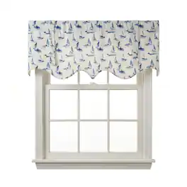 RLF Home - 100% Cotton Sailboats Regal With Ivory Lining Rod Pocket Window Valance 50" x 17" - Blue