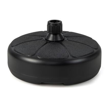 Front. Mondawe - 27 lbs Fillable Round Umbrella Base Stand for Yard Garden Poolside - Black.