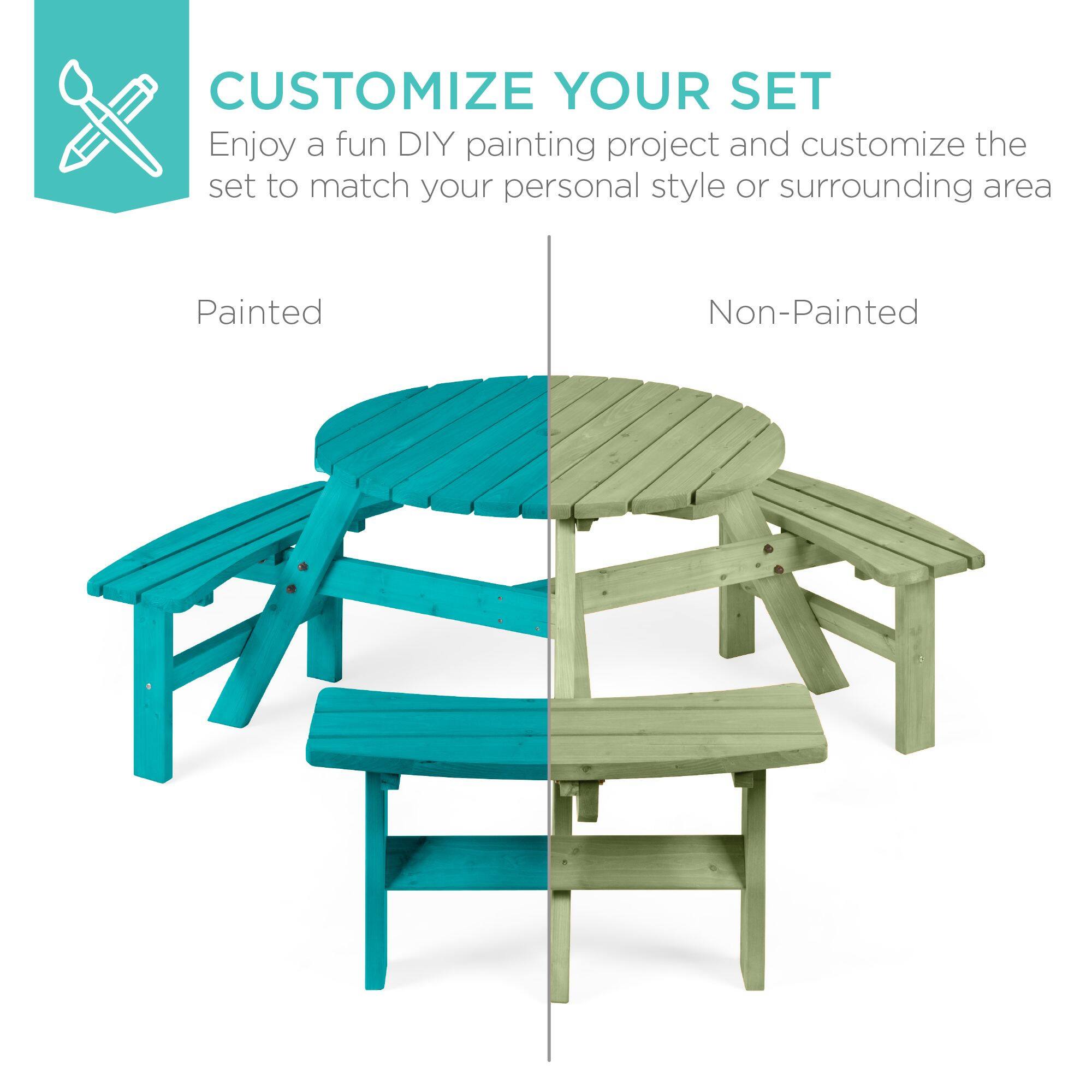 CUSTOMIZE YOUR SET  
Enjoy a fun DIY painting project and customize the set to match your personal style or surrounding area  

Painted | Non-Painted