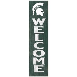 Jardine - Michigan State Spartans 12'' x 48'' Welcome Outdoor Leaner - Green