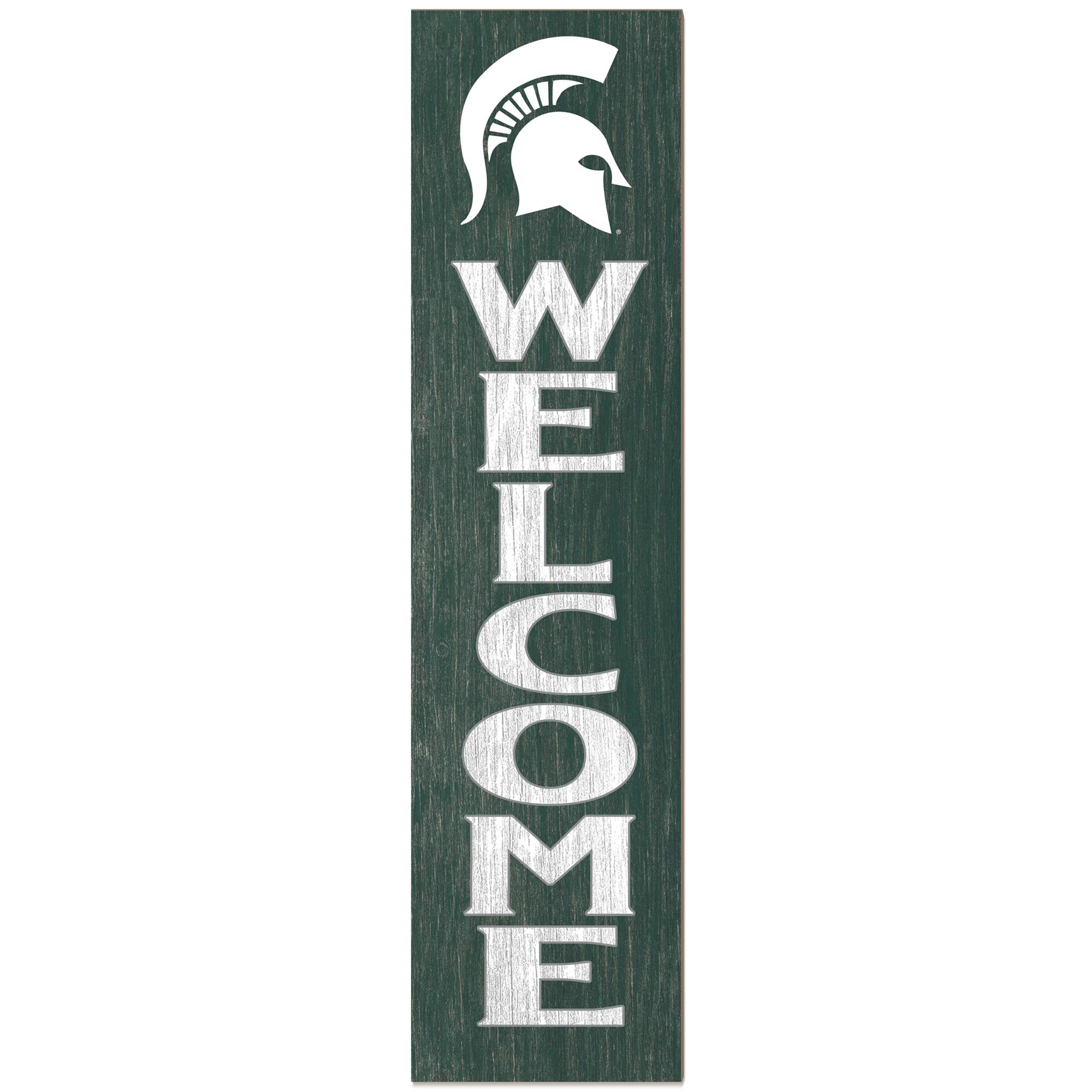 Michigan State Spartans 12'' x 48'' Welcome Outdoor Leaner