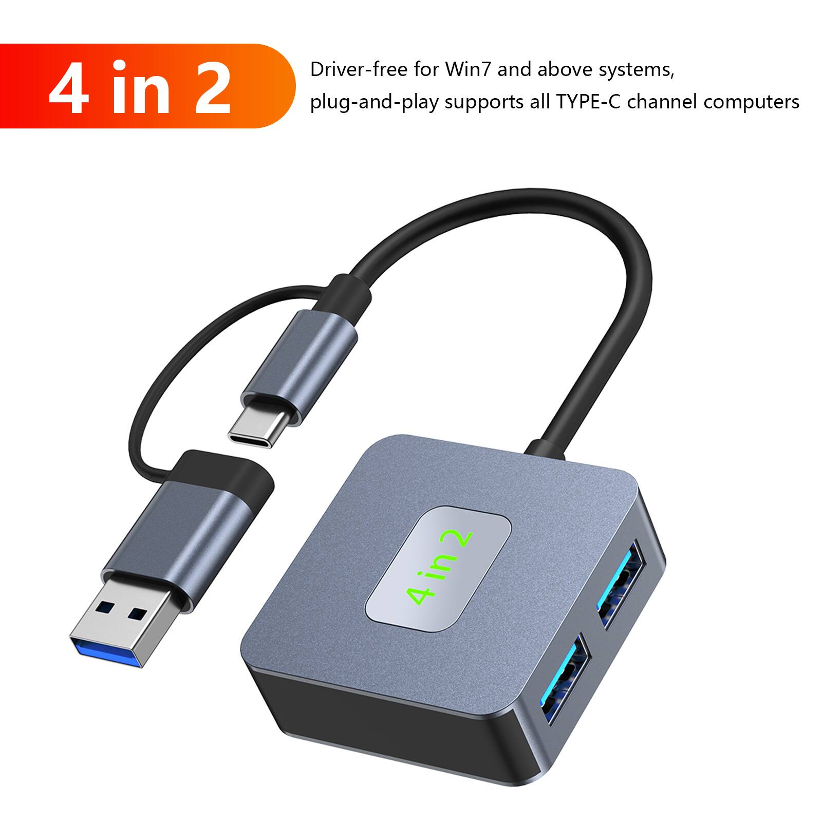 4 in 2

Driver-free for Win7 and above systems, plug-and-play supports all TYPE-C channel computers