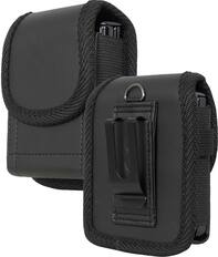 Front. Nakedcellphone - Case-Compatible Pouch for Galaxy Z Flip 7 and Motorola RAZR Series - Metal Clip, Belt Harness, Magnetic - Black.