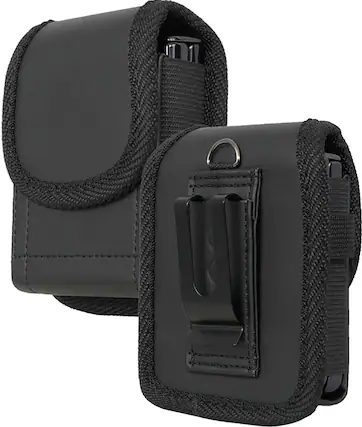 Front. Nakedcellphone - Case-Compatible Pouch for Galaxy Z Flip 7 and Motorola RAZR Series - Metal Clip, Belt Harness, Magnetic - Black.