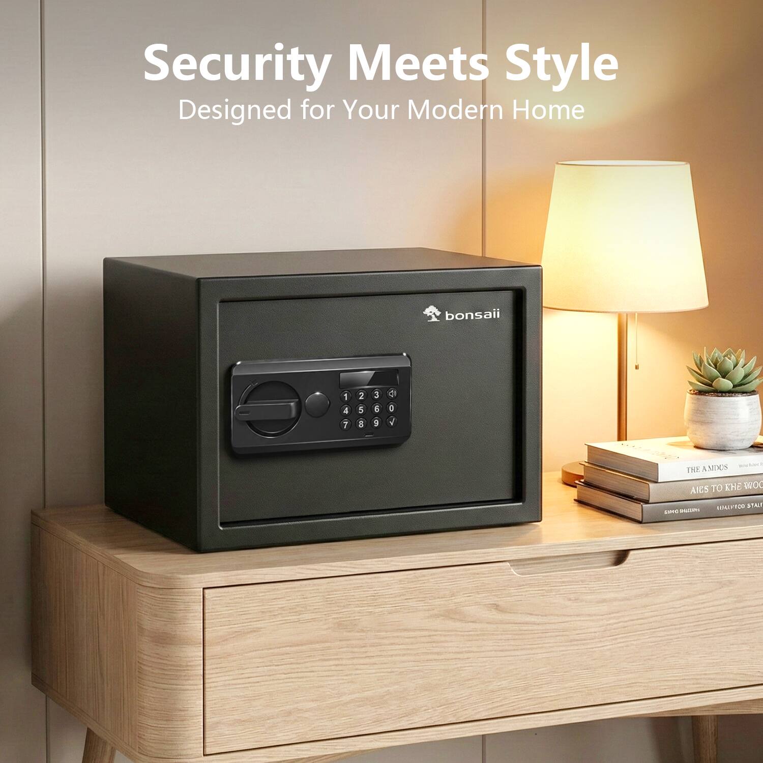 Security Meets Style  
Designed for Your Modern Home  

bonsaii  

1 2 3  
4 5 6  
7 8 9  

THE AMOS  
AICS TO KE WO MLPTDO  
STALE