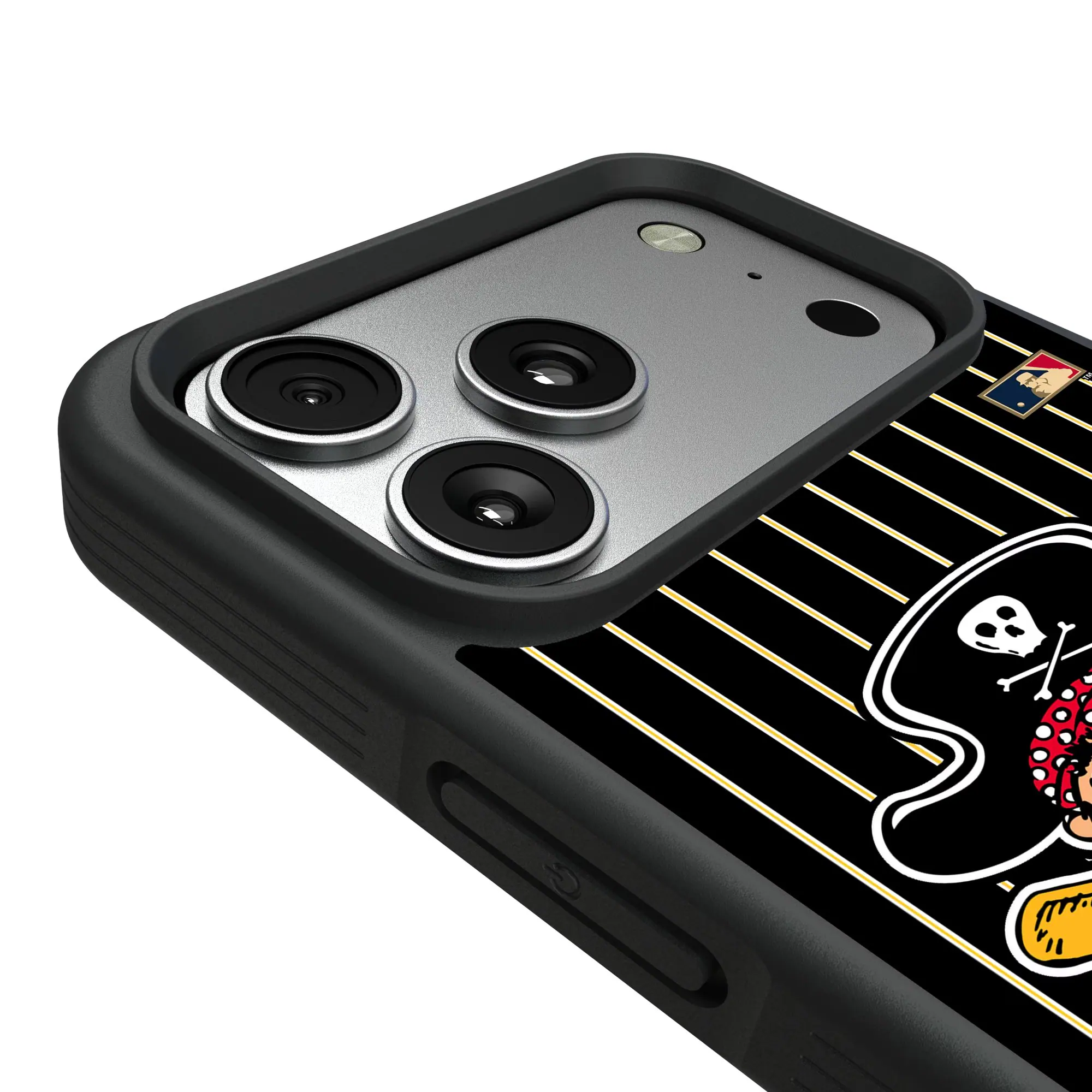 Alt View 2. Keyscaper - Pittsburgh Pirates Bump Case with 8.2ft Drop Protection - 15 Pro Max - Multicolor.